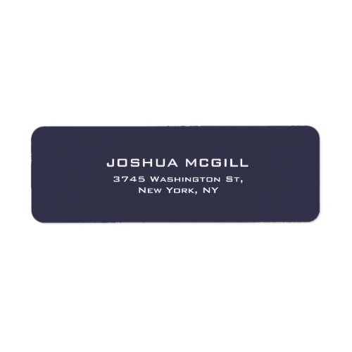 Professional Dark Blue Color Simple Plain Elegant Label