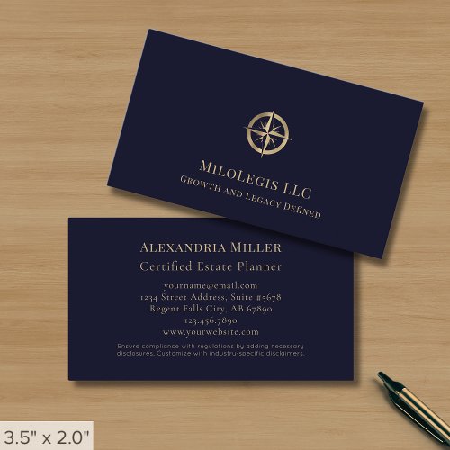 Professional Dark Blue Custom Logo Business Card - Product | North Red Vine