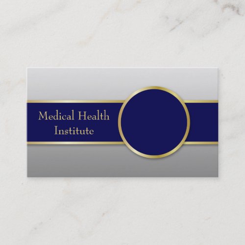 Professional Dark Blue Gold Rim Elegant Business Card