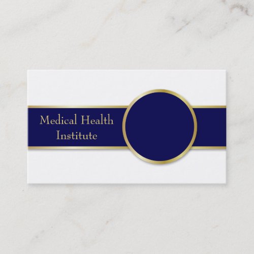 Professional Dark Blue Gold Rim Elegant New Business Card
