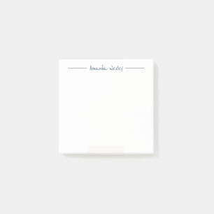 Professional Dark Blue Monogram Full Name Post-it Notes