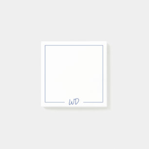 Professional Dark Blue Monogram Initials Post-it Notes