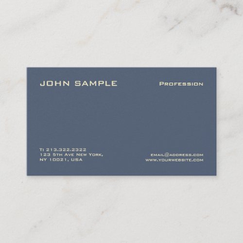 Professional Dark Blue Premium Pearl Finish Modern Business Card