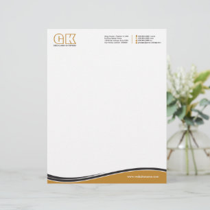 Professional Dark Brown Gold Business Letterhead
