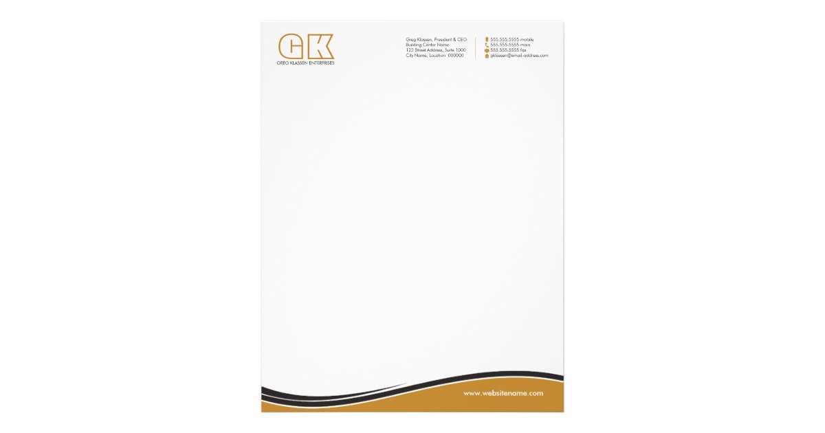 Professional Dark Brown Gold Business Letterhead