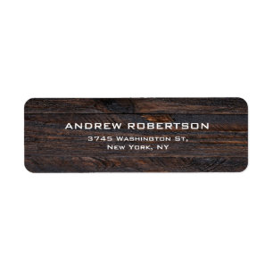 Professional Dark Brown Wood Plain Elegant Label