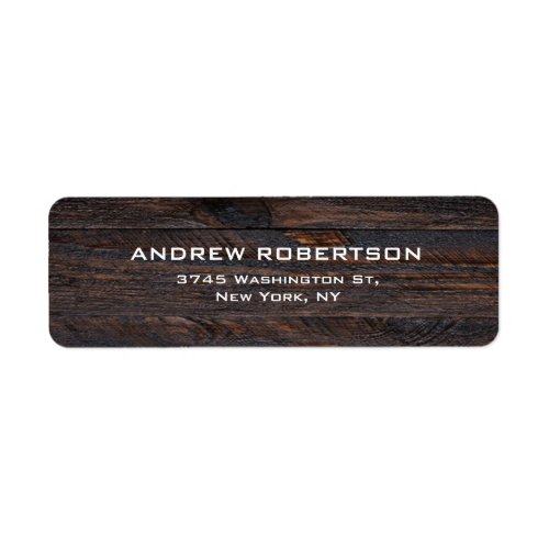 Professional Dark Brown Wood Plain Elegant Label