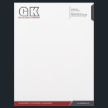 Professional Dark Gray & Red Letterhead<br><div class="desc">© 2014 Socialite Designs. Red (#9A1D1B) and gray (#414143) color letterhead design elements create an elegant, yet modern, business letterhead design. We have included initials (monogram) for you to create your own personalized logo. All design elements can be moved, resized, rotated or deleted to suit your requirements. By customizing, you...</div>