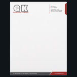 Professional Dark Gray & Red Template Letterhead<br><div class="desc">© Socialite Designs. Red (#9A1D1B) and gray (#414143) color letterhead design elements create an elegant, yet modern, business letterhead design. We have included initials (monogram) for you to create your own personalized logo. All design elements can be moved, resized, rotated or deleted to suit your requirements. By customizing, you can...</div>