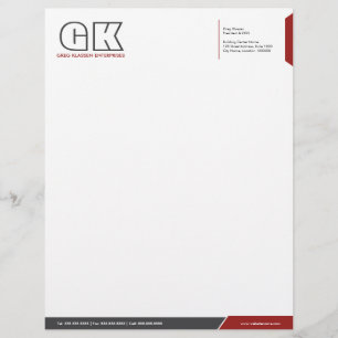 Professional Dark Gray & Red Template Letterhead