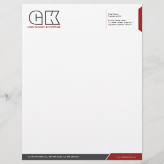 Professional Dark Gray & Red Template Letterhead