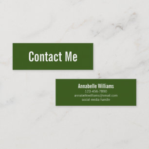 Professional Dark Green and White Contact Card