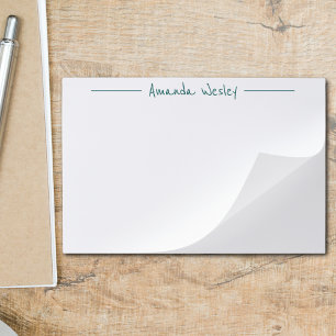 Professional Dark Green Monogram Full Name Paper Pad