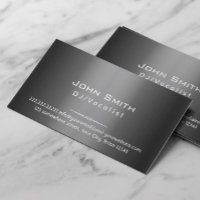 Professional Dark Grey Metal DJ Music Business Card