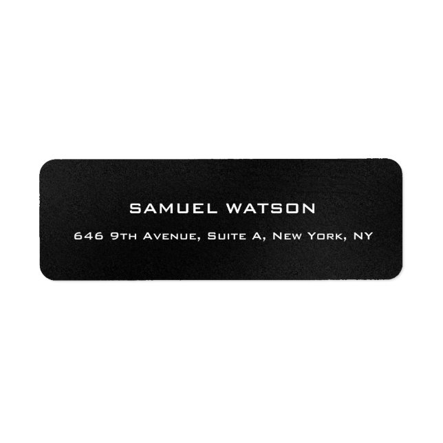 Professional Dark Grey Plain Elegant Modern Label (Front)