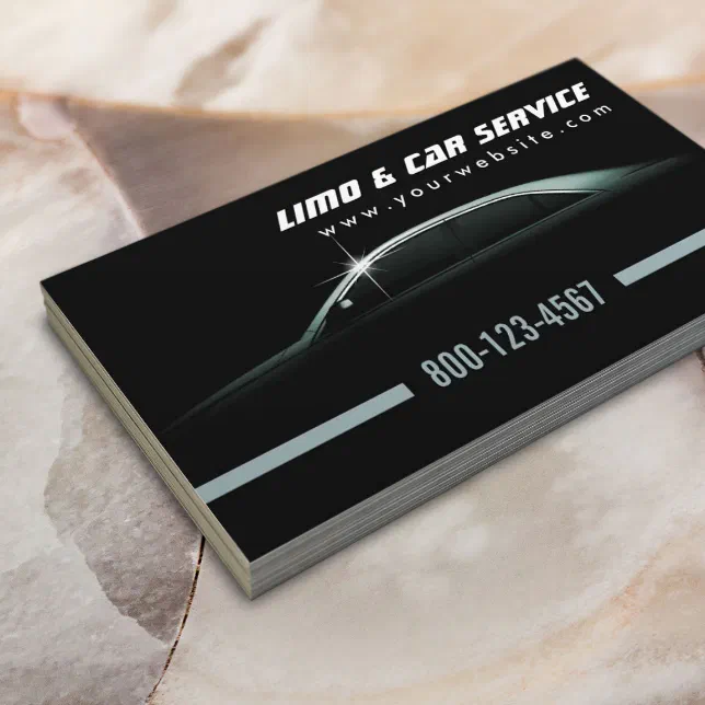 Professional Dark Limo & Taxi Service Business Card | Zazzle