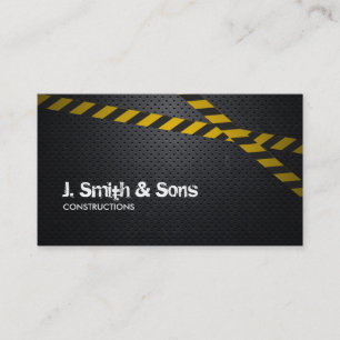 Professional Dark Metal Construction Business Card