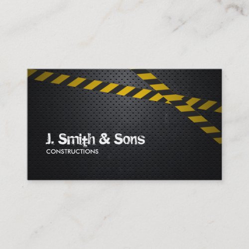 Professional Dark Metal Construction Business Card
