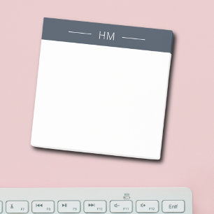 Professional Dark Navy Blue Monogram Initials Post-it Notes