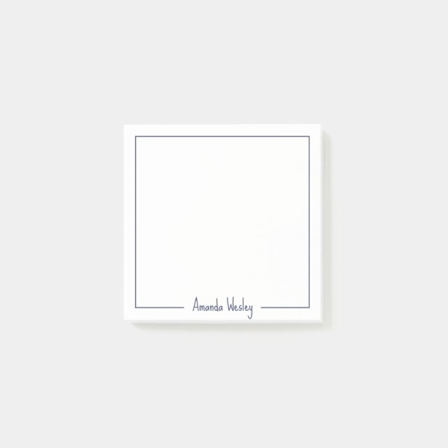 Professional Dark Purple Monogram Full Name Post-it Notes (Front)