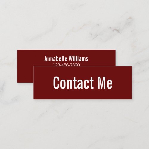 Professional Dark Red and White Contact Card