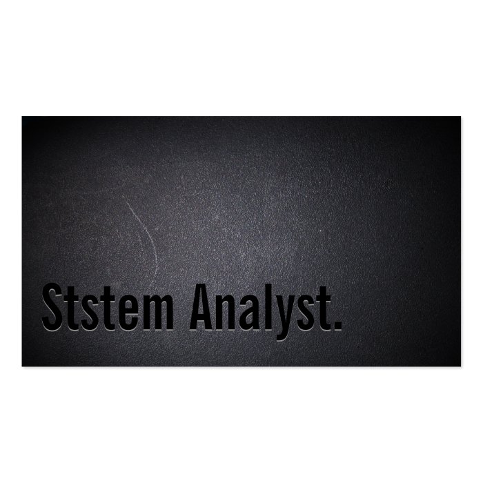 Professional Dark System Analyst Business Card