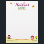 Professional Daycare Letterhead<br><div class="desc">Professional daycare letterhead with your personalized text,  change the text yourself when ordering</div>
