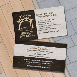 Professional Deck building & Patio Contractor Business Card