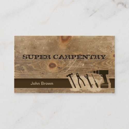 Professional Deck Wood Carpentry Repair Business Card