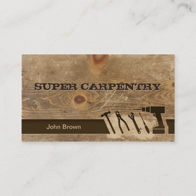 Professional Deck Wood Carpentry Repair Business Card (Front)