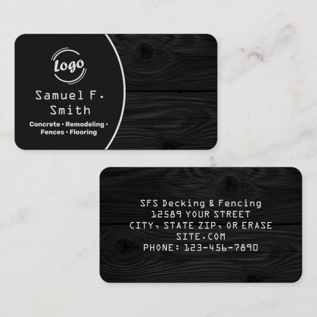 Professional Decking and Fencing Business Card (Front/Back)