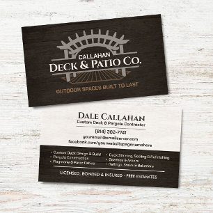 Professional Decking & Patio Contractor Business Card