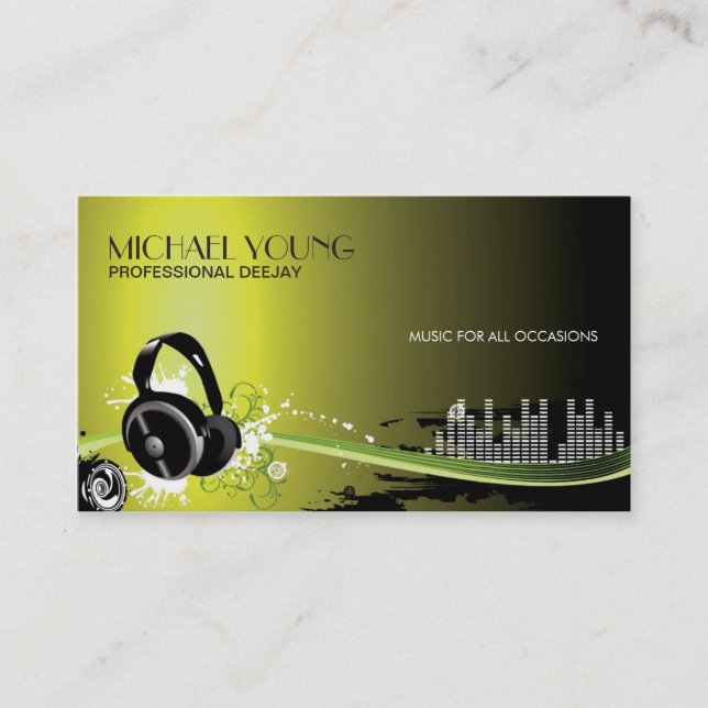 Professional DeeJay Music Business Cards (Front)