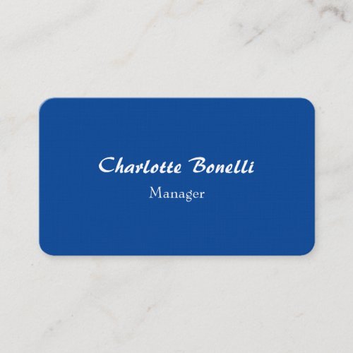 Professional Deep Blue Minimalist Premium Linen Business Card