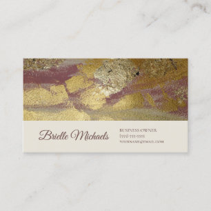 Professional Deep Rose and Faux Gilded Gold Foil Business Card
