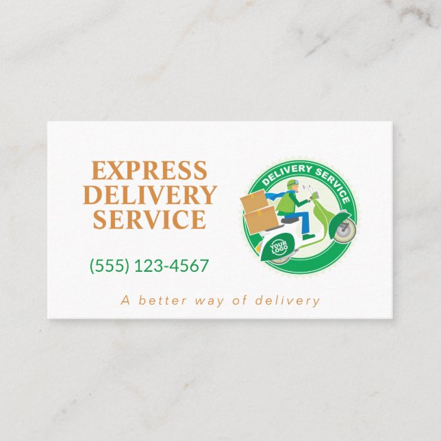 Professional Delivery Service Business Card (Front)