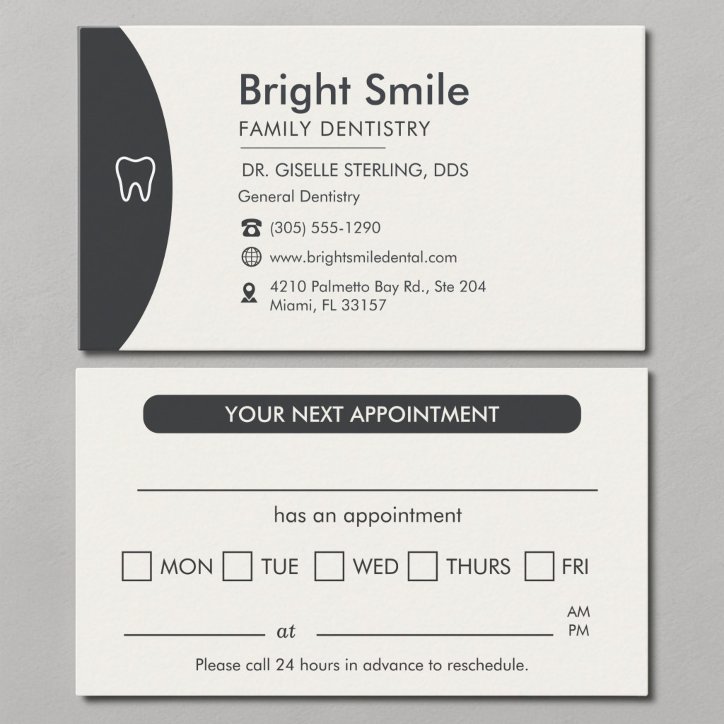 Professional Dental Appointment Card