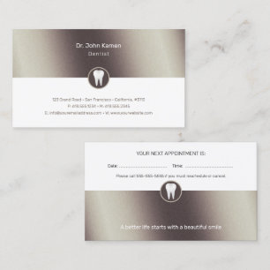 Professional Dental   Gold Dentist Appointment Card