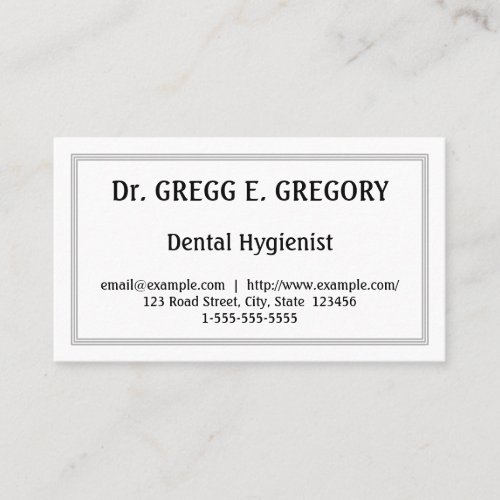 Professional Dental Hygienist Business Card