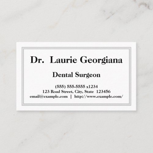 Professional Dental Surgeon Business Card
