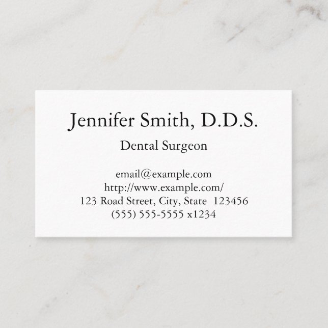 Professional Dental Surgeon Business Card (Front)