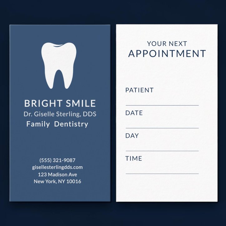 Professional Dentist Dental Care Blue Appointment Business Card