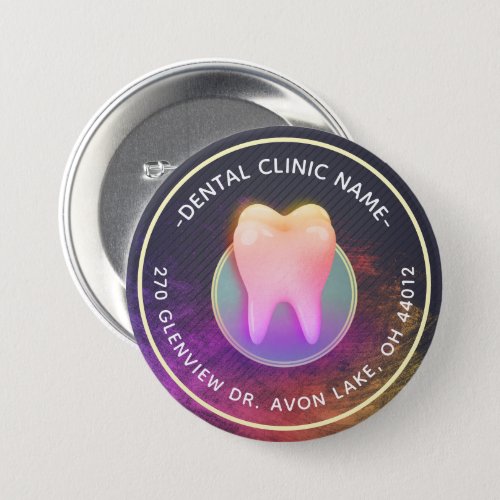 Professional Dentist Dental Clinic Rose Gold Tooth Button
