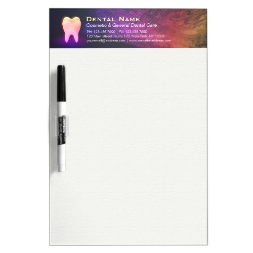 Professional Dentist Dental Clinic Rose Gold Tooth Dry Erase Board