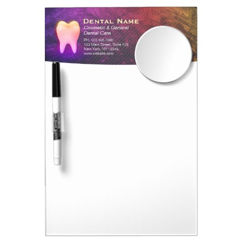 Professional Dentist Dental Clinic Rose Gold Tooth Dry Erase Board With Mirror