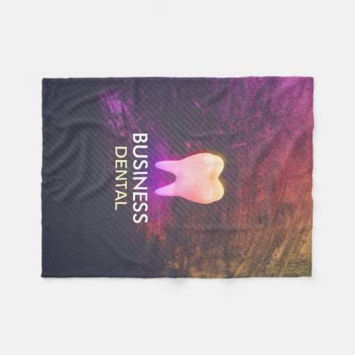 Professional Dentist Dental Clinic Rose Gold Tooth Fleece Blanket Zazzle