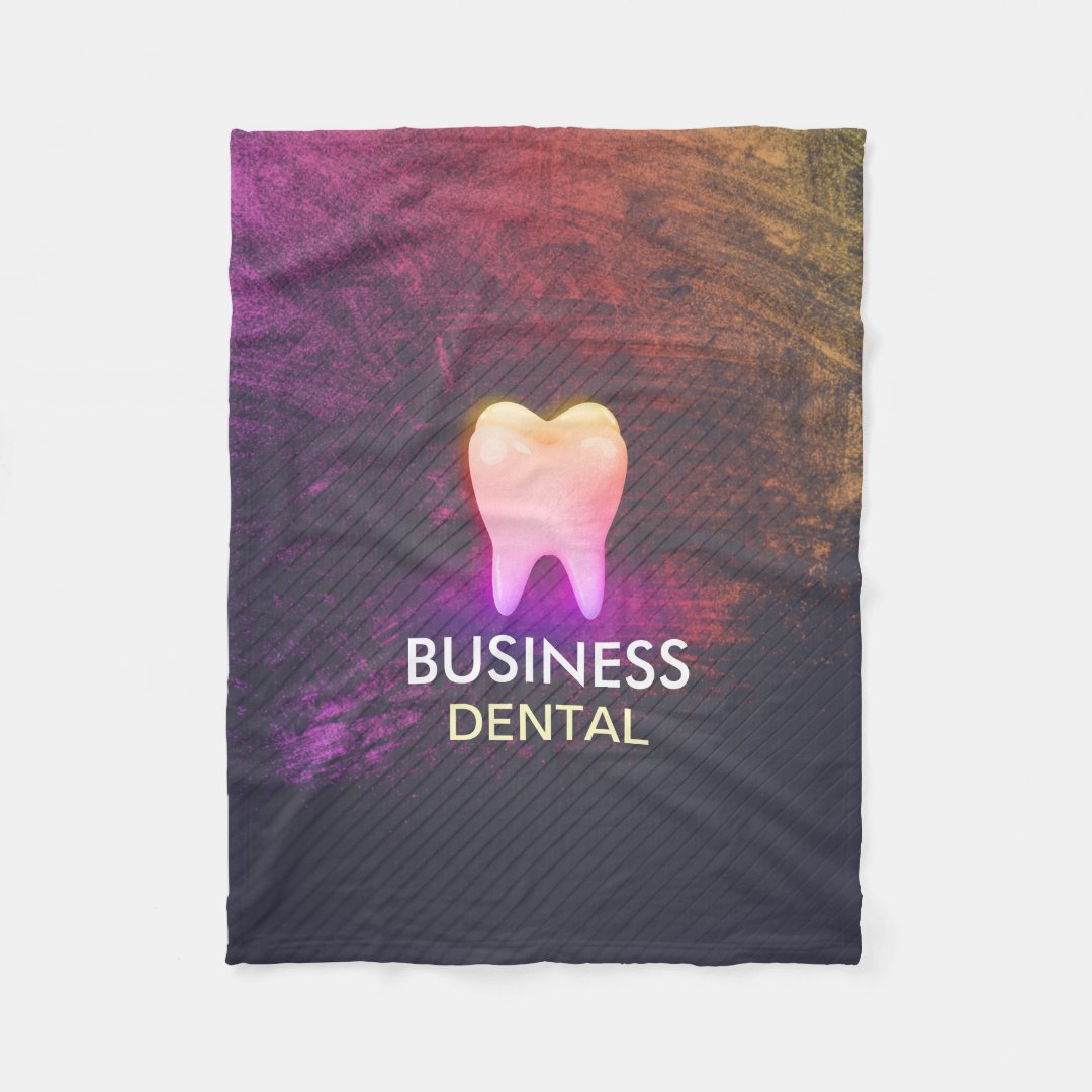 Professional Dentist Dental Clinic Rose Gold Tooth Fleece Blanket Zazzle