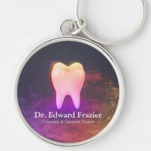 Professional Dentist Dental Clinic Rose Gold Tooth Keychain