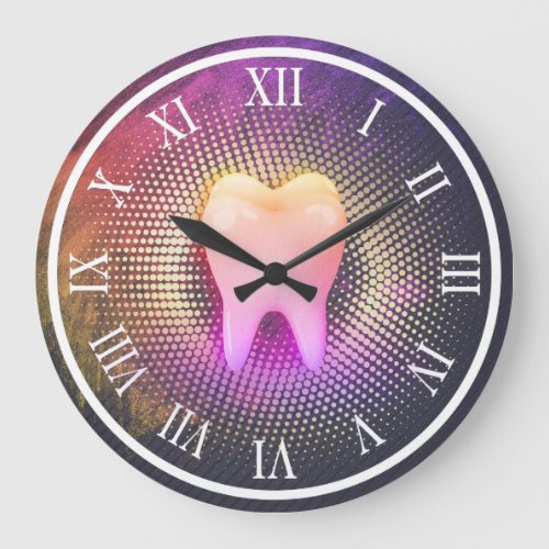Professional Dentist Dental Clinic Rose Gold Tooth Large Clock