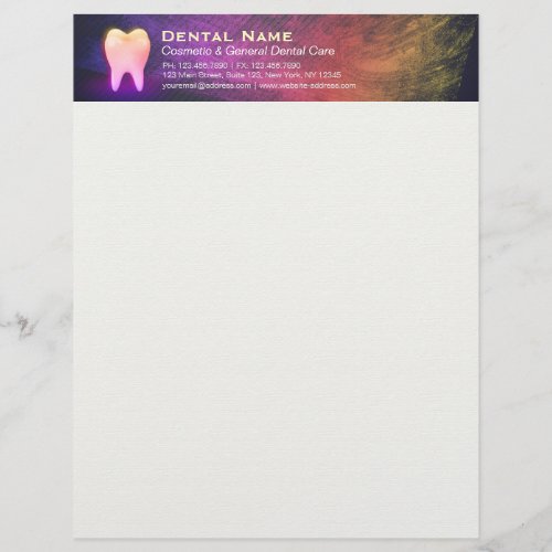 Professional Dentist Dental Clinic Rose Gold Tooth Letterhead